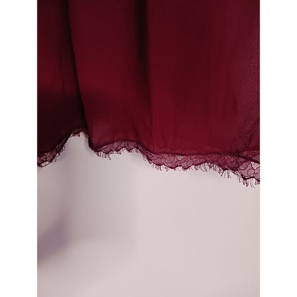 DRESS THE POPULATION ASYMMETRICAL BURGUNDY MIDI DRESS , size S - Picture 12 of 12